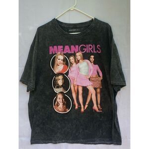 Mean Girls Graphic T-Shirt Black Acid Wash Oversized Tee Size 2XL 2023 Paramount
